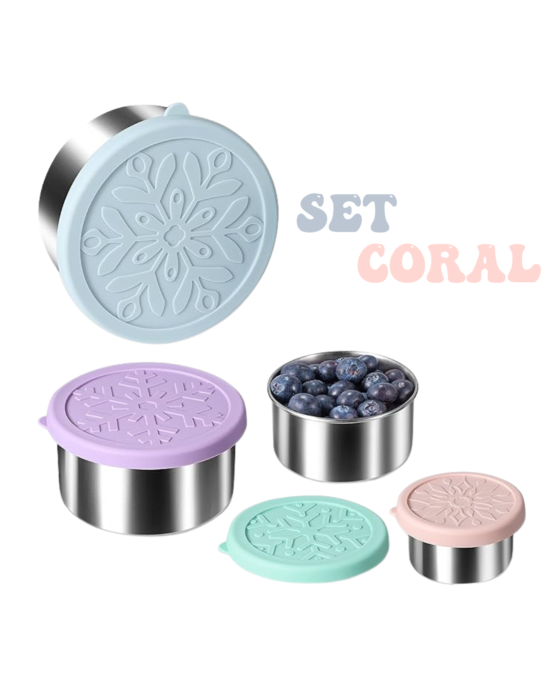 Set CORAL - 4 Recipientes Multiusos